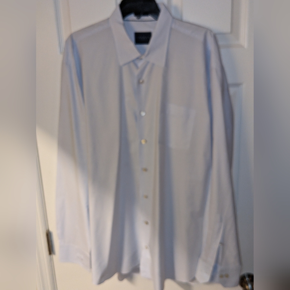 Calder Carmel cotton fine gray pinstripe hidden button down collar size XXL